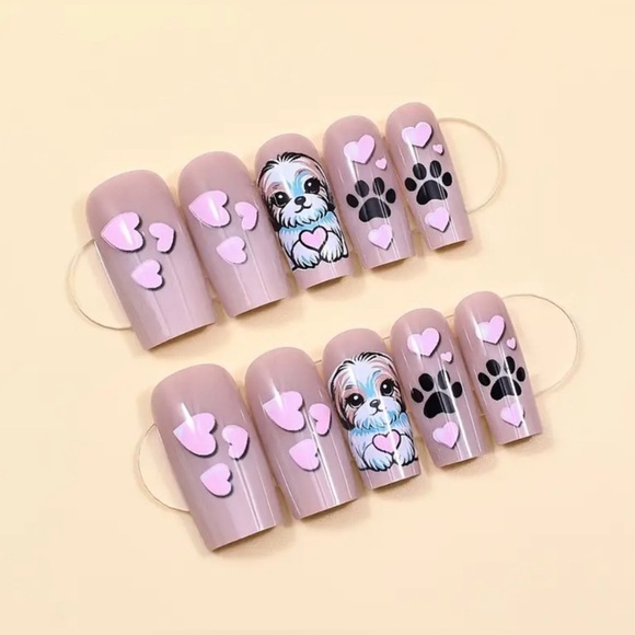 Dog Fake Press On Nails NWT - Picture 3 of 12